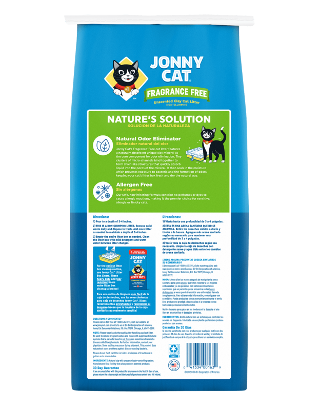 Jonny Cat Fragrance Free Unscented Clay Cat Litter